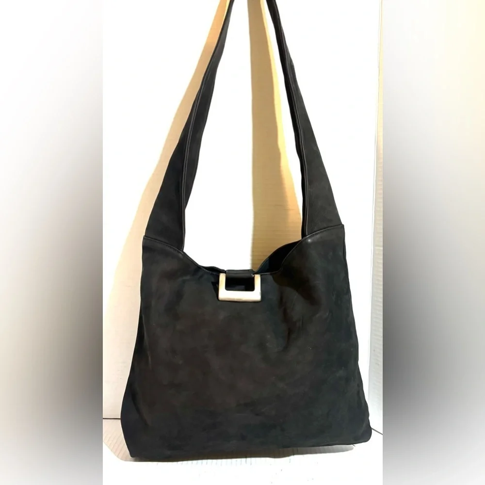 Nordstrom Black suede Hobo Bag with Buckle